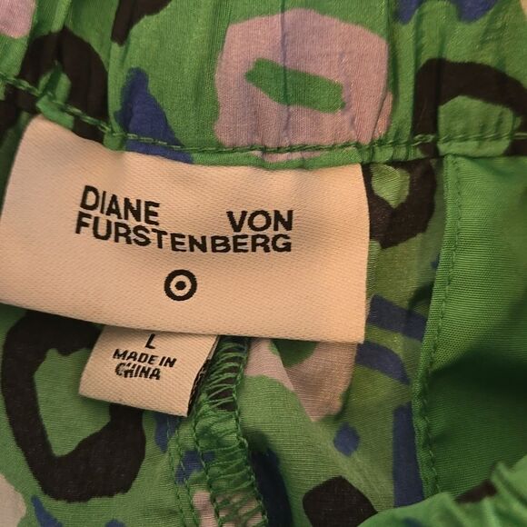 Diane Von Furstenberg Blue and Green Nylon Bloomers Pants NWT - Picture 7 of 8